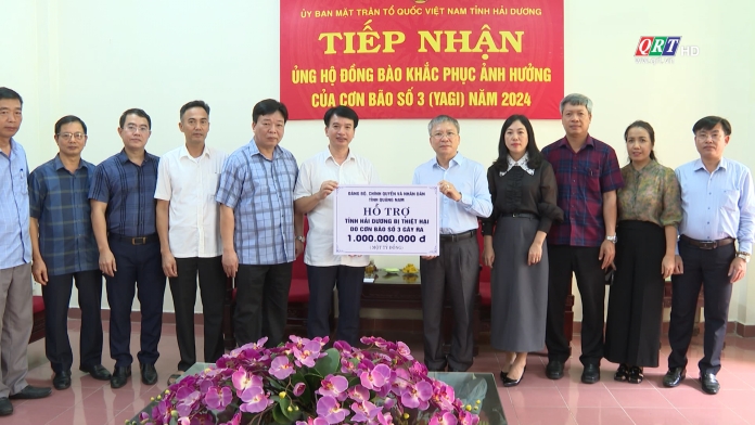 Tỉnh Quảng Nam hỗ trợ Hải Dương 1 tỷ đồng khắc phục thiệt hại do bão số 3